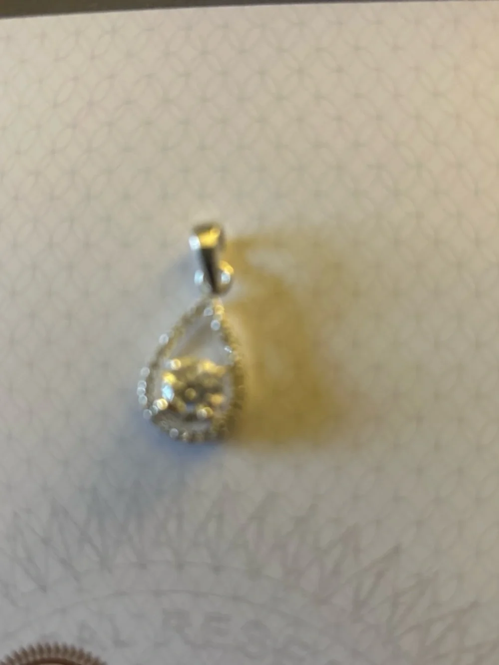 Silver Teardrop Moissanite Pendant - Silver